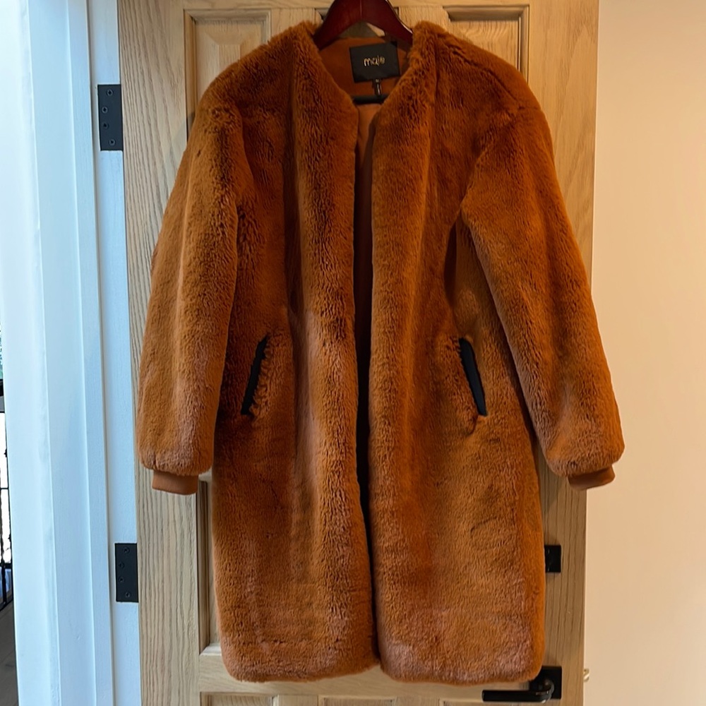 Maje faux fur coat size 36